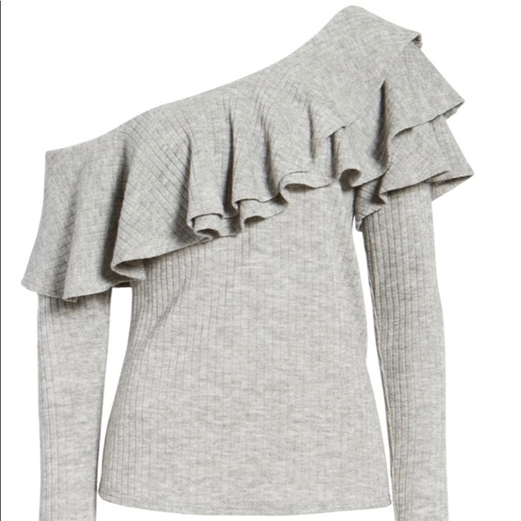 STOREE Ruffle One Shoulder Sweater - Picture 7 of 7